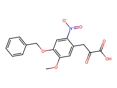 4-Benzyloxy-3-methoxy-6-nitrophenylpyruvic acid structure