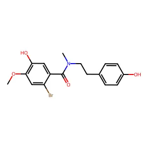 2-Bromo-5-hydroxy-N-[2-(4-hydroxyphenyl)ethyl]-4-methoxy-N-methylbenzamide structure