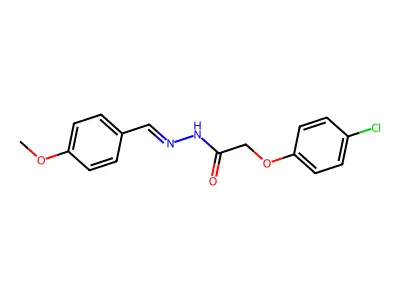 2-(4-chlorophenoxy)-N-[(4-methoxyphenyl)methylideneamino]acetamide structure