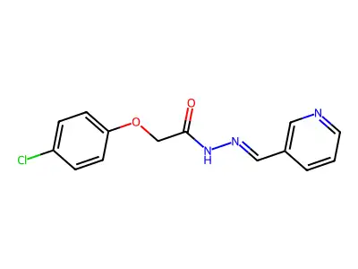 2-(4-chlorophenoxy)-N'-[(E)-(pyridin-3-yl)methylidene]acetohydrazide structure