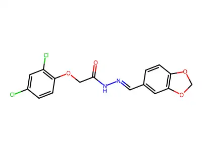 2-(2,4-Dichlorophenoxy)acetic acid 2-(1,3-benzodioxol-5-ylmethylene)hydrazide structure