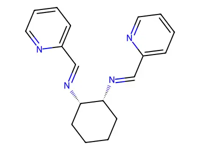 1-pyridin-2-yl-N-[(1S,2R)-2-(pyridin-2-ylmethylideneamino)cyclohexyl]methanimine structure