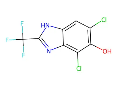 Benzimidazol-5-ol, 4,6-dichloro-2-(trifluoromethyl)- structure