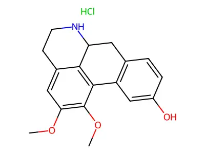 1,2-Dimethoxy-5,6,6a,7-tetrahydro-4H-dibenzo[de,g]quinolin-10-ol hydrochloride structure