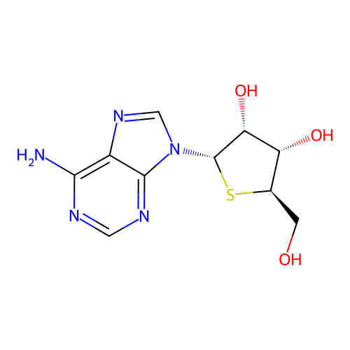 9-(4-Thio-|A-D-ribofuranosyl)-9H-purin-6-amine structure