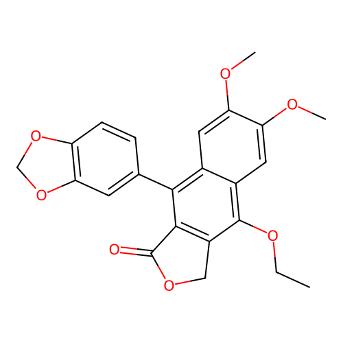 9-(1,3-benzodioxol-5-yl)-4-ethoxy-6,7-dimethoxynaphtho[2,3-c]furan-1(3H)-one structure