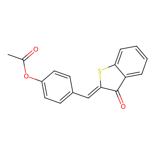 [4-[(3-Oxo-1-benzothiophen-2-ylidene)methyl]phenyl] acetate structure