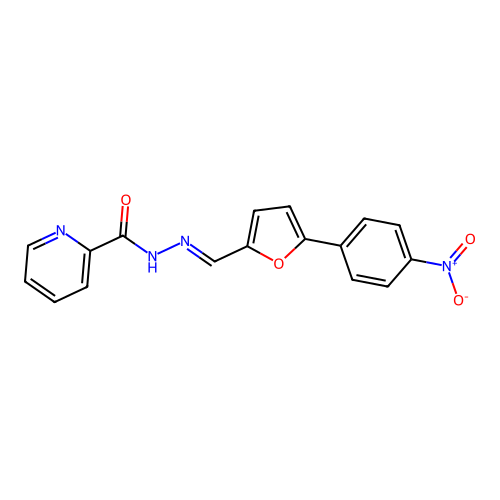 N'-{(E)-[5-(4-nitrophenyl)furan-2-yl]methylidene}pyridine-2-carbohydrazide structure