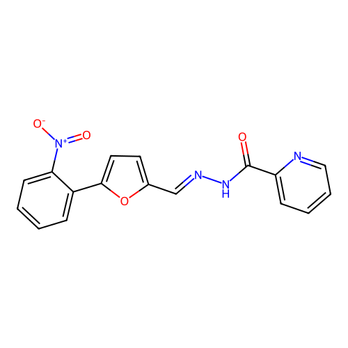 N'-{(E)-[5-(2-nitrophenyl)furan-2-yl]methylidene}pyridine-2-carbohydrazide structure