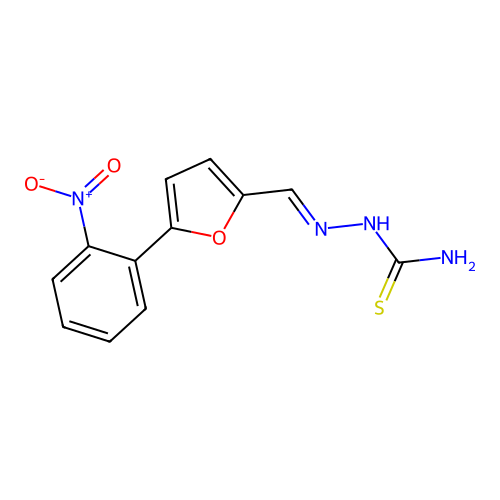 2-((5-(2-Nitrophenyl)furan-2-yl)methylene)hydrazinecarbothioamide structure