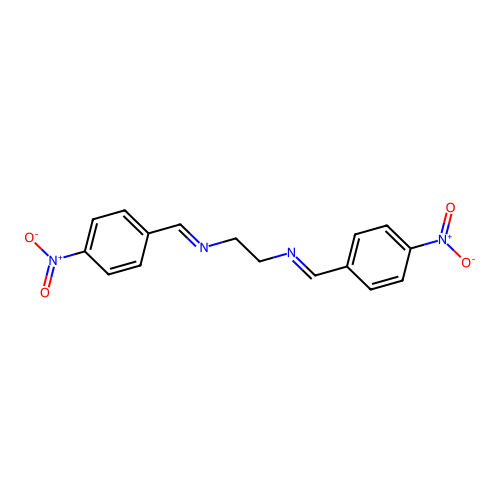 n,n'-Bis(4-nitrobenzylidene)ethane-1,2-diamine structure