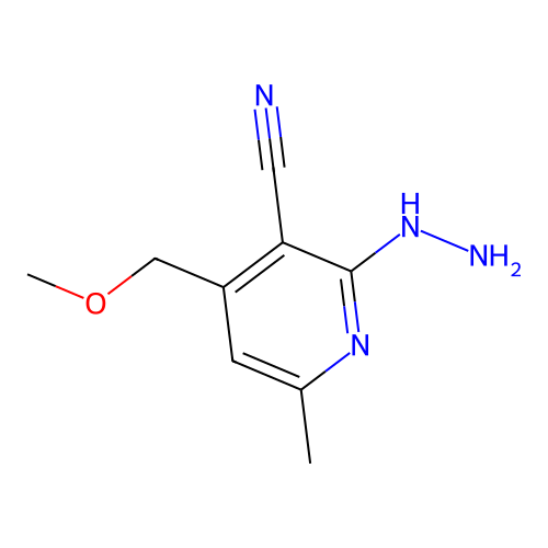 2-Hydrazinyl-4-(methoxymethyl)-6-methylpyridine-3-carbonitrile structure