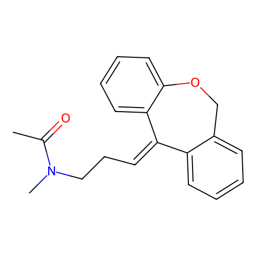 N-[3-(6H-benzo[c][1]benzoxepin-11-ylidene)propyl]-N-methylacetamide structure