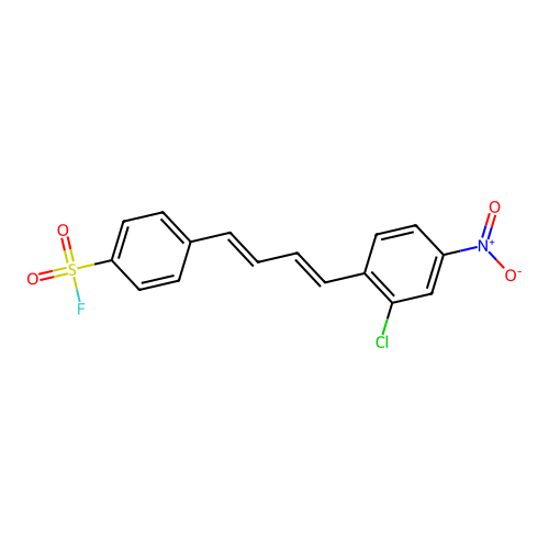 4-(4-(2-Chloro-4-nitrophenyl)buta-1,3-dien-1-yl)benzene-1-sulfonyl fluoride structure