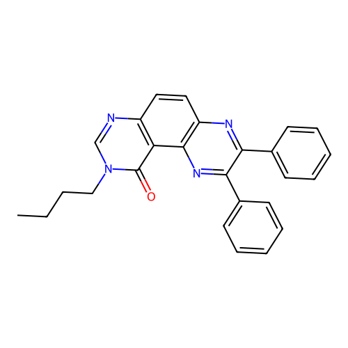 9-Butyl-2,3-diphenylpyrazino[2,3-f]quinazolin-10(9h)-one structure