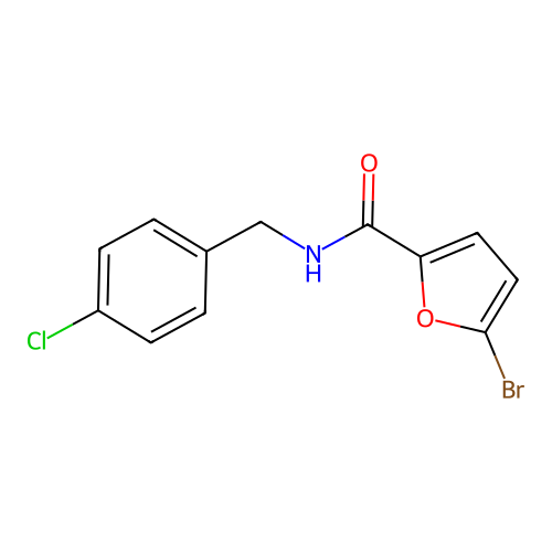 5-bromo-N-[(4-chlorophenyl)methyl]furan-2-carboxamide structure