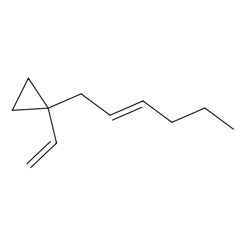 Cyclopropane, 1-ethenyl-2-(1E)-1-hexen-1-yl-, (1S,2S)- structure