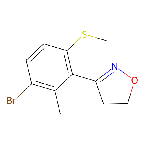 Isoxazole, 3-[3-bromo-2-methyl-6-(methylthio)phenyl]-4,5-dihydro- structure