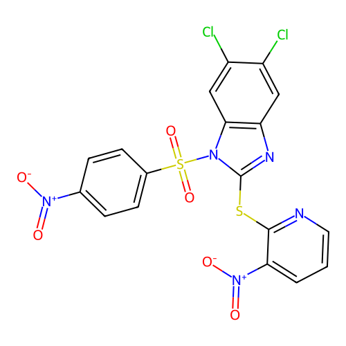 1H-Benzimidazole, 5,6-dichloro-1-[(4-nitrophenyl)sulfonyl]-2 structure