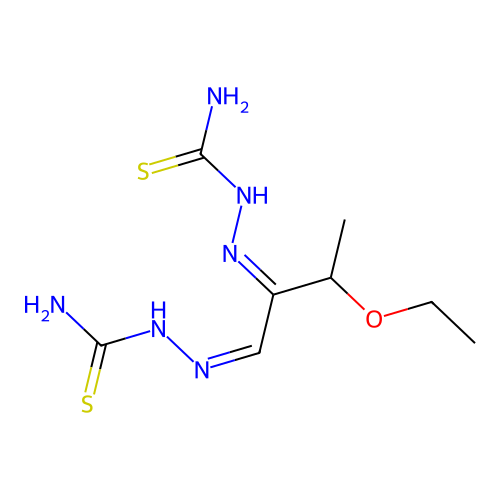 [[(1Z)-1-(carbamothioylhydrazinylidene)-3-ethoxybutan-2-ylidene]amino]thiourea structure
