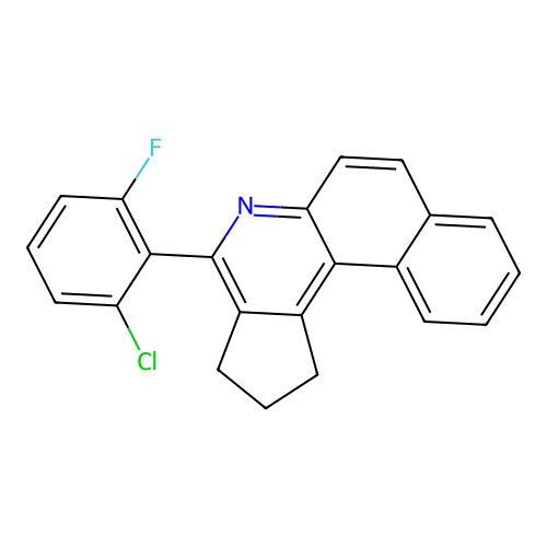 4-(2-chloro-6-fluorophenyl)-2,3-dihydro-1H-benzo[f]cyclopenta[c]quinoline structure