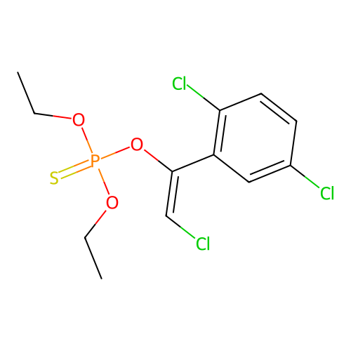 O-((E)-2-Chloro-1-(2,5-dichlorophenyl)ethenyl) O,O-diethyl phosphorothioate structure