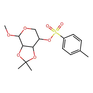 Methyl 2,3-o-(1-methylethylidene)-4-o-[(4-methylphenyl)sulfonyl]pentopyranoside structure