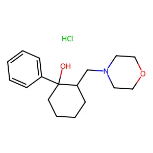 Cyclohexanol, 2-(morpholinomethyl)-1-phenyl-, hydrochloride structure