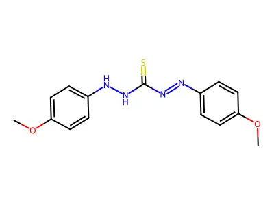 (E)-N',2-Bis(4-methoxyphenyl)diazene-1-carbothiohydrazide structure