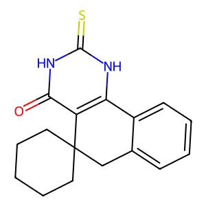 2-Sulfanylidenespiro[1,6-dihydrobenzo[h]quinazoline-5,1'-cyclohexane]-4-one structure
