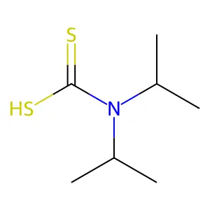 二异丙基二硫代氨基甲酸 structure