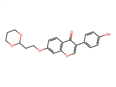 7-[2-(1,3-Dioxan-2-yl)ethoxy]-3-(4-hydroxyphenyl)chromen-4-one structure