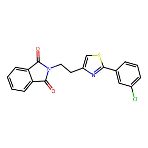2-{2-[2-(3-chlorophenyl)-1,3-thiazol-4-yl]ethyl}-1H-isoindole-1,3(2H)-dione structure