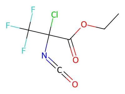 Ethyl 2-chloro-3,3,3-trifluoro-2-isocyanatopropanoate structure