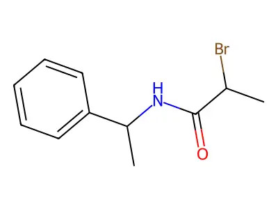 2-bromo-N-(1-phenylethyl)propanamide structure