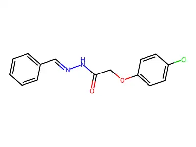 N-(benzylideneamino)-2-(4-chlorophenoxy)acetamide structure