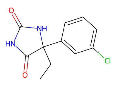 5-(3-Chlorophenyl)-5-ethylimidazolidine-2,4-dione structure