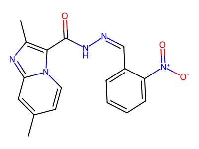 2,7-dimethyl-N'-(2-nitrobenzylidene)imidazo[1,2-a]pyridine-3-carbohydrazide structure