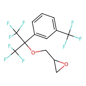 2-[[1,1,1,3,3,3-hexafluoro-2-[3-(trifluoromethyl)phenyl]propan-2-yl]oxymethyl]oxirane structure
