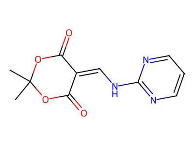 1,3-Dioxane-4,6-dione, 2,2-dimethyl-5-((2-pyrimidinylamino)methylene)- structure