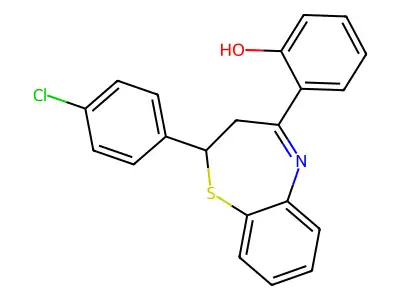 2-[2-(4-Chlorophenyl)-2,3-dihydro-1,5-benzothiazepin-4-yl]phenol structure