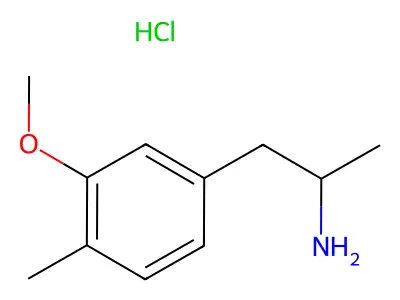 Benzeneethanamine, 3-methoxy-alpha,4-dimethyl-, hydrochloride (1:1) structure