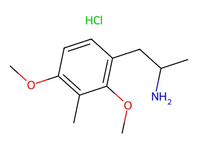 Phenethylamine, 2,4-dimethoxy-alpha,3-dimethyl-, hydrochloride structure