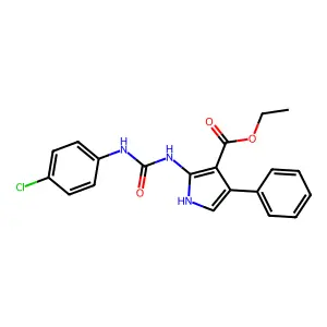 ethyl 2-{[(4-chloroanilino)carbonyl]amino}-4-phenyl-1H-pyrrole-3-carboxylate structure