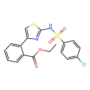 Ethyl 2-(2-{[(4-chlorophenyl)sulfonyl]amino}-1,3-thiazol-4-yl)benzenecarboxylate structure