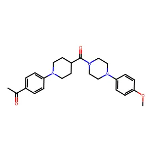 1-[4-(4-{[4-(4-Methoxyphenyl)piperazino]carbonyl}piperidino)phenyl]-1-ethanone structure