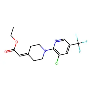 Ethyl 2-{1-[3-chloro-5-(trifluoromethyl)-2-pyridinyl]-4-piperidinylidene}acetate structure