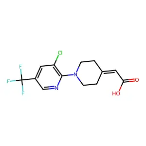 2-{1-[3-Chloro-5-(trifluoromethyl)-2-pyridinyl]-4-piperidinylidene}acetic acid structure