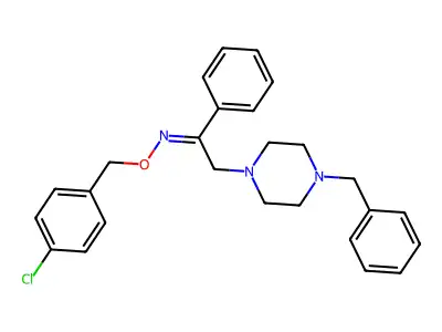 2-(4-benzylpiperazin-1-yl)-N-[(4-chlorophenyl)methoxy]-1-phenylethanimine structure