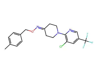 1-[3-chloro-5-(trifluoromethyl)pyridin-2-yl]-N-[(4-methylphenyl)methoxy]piperidin-4-imine structure